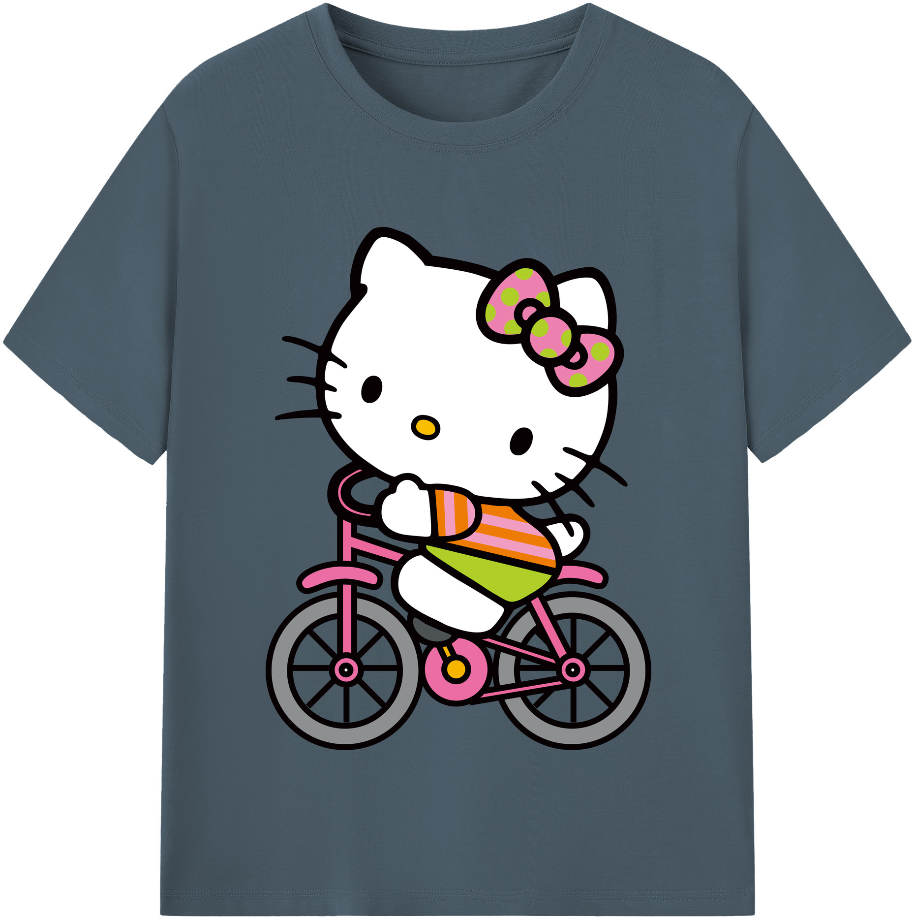 （画像用） Hello Kitty ハローキティ 綿100％半袖Tシャツ（フロントプリント）